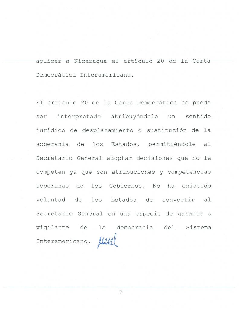 Nicaragua Minrex Emite Carta A Cancilleres De Am Rica Latina Y El