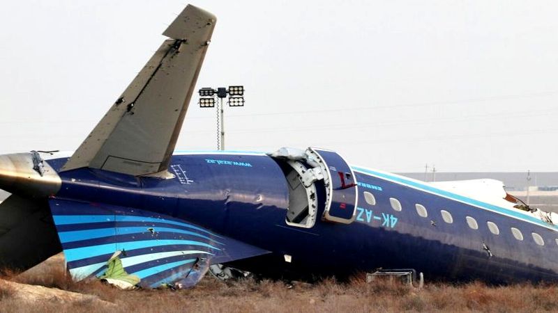 Embraer accidentado en Azerbaiyán