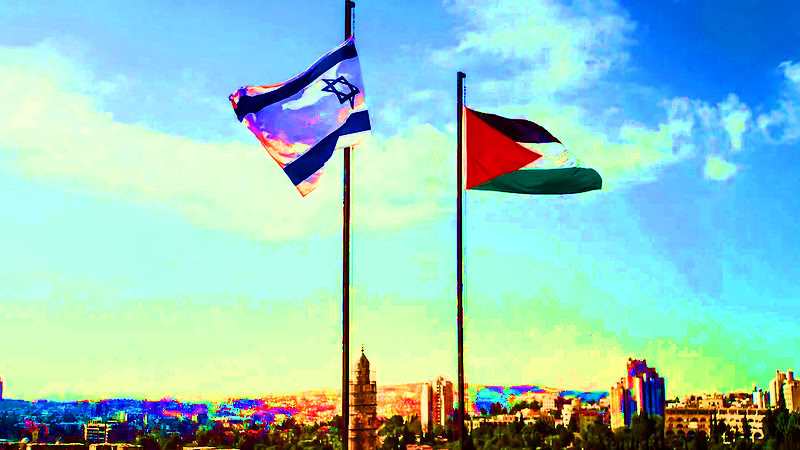 banderas israelí y palestina